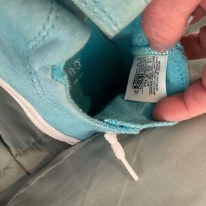 Turquoise Blue Converse All Star  Slip On Sneakers Size 7.5 No Tie Tennis Shoes